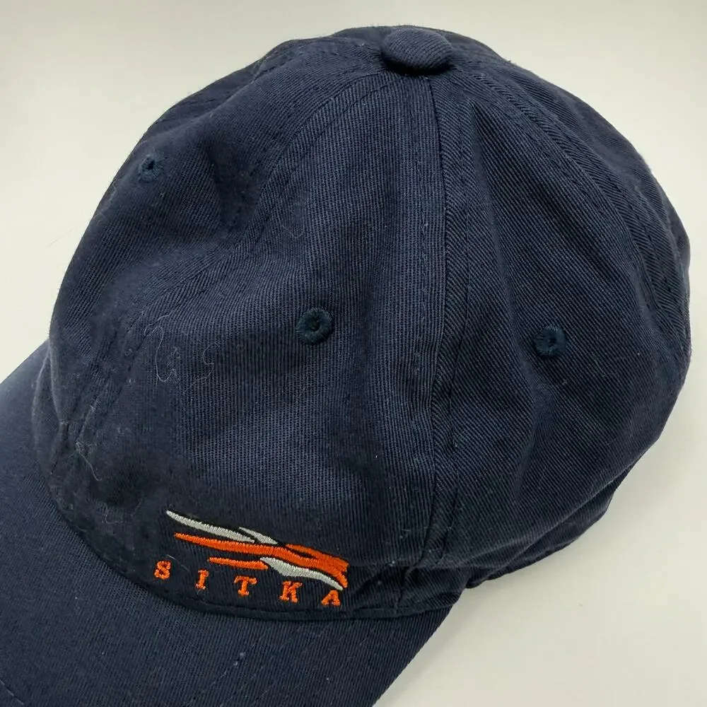 Sitka Hat Cap Gear Badge Icon Lo Pro Profile Fit Strapback Navy Blue 100% Cotton